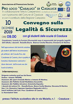 Convegno su legalitá e sicurezza con le scuole di casaluce